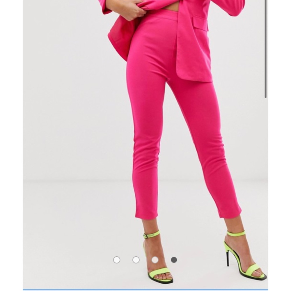 High waisted hot pink cigarette pants